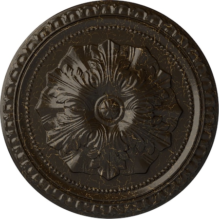 Ekena Millwork Richmond Ceiling Medallion (Fits Canopies up to 2 5/8"), 18"OD x 1 3/8"P, Stone Hearth Crackle CM18RISHC